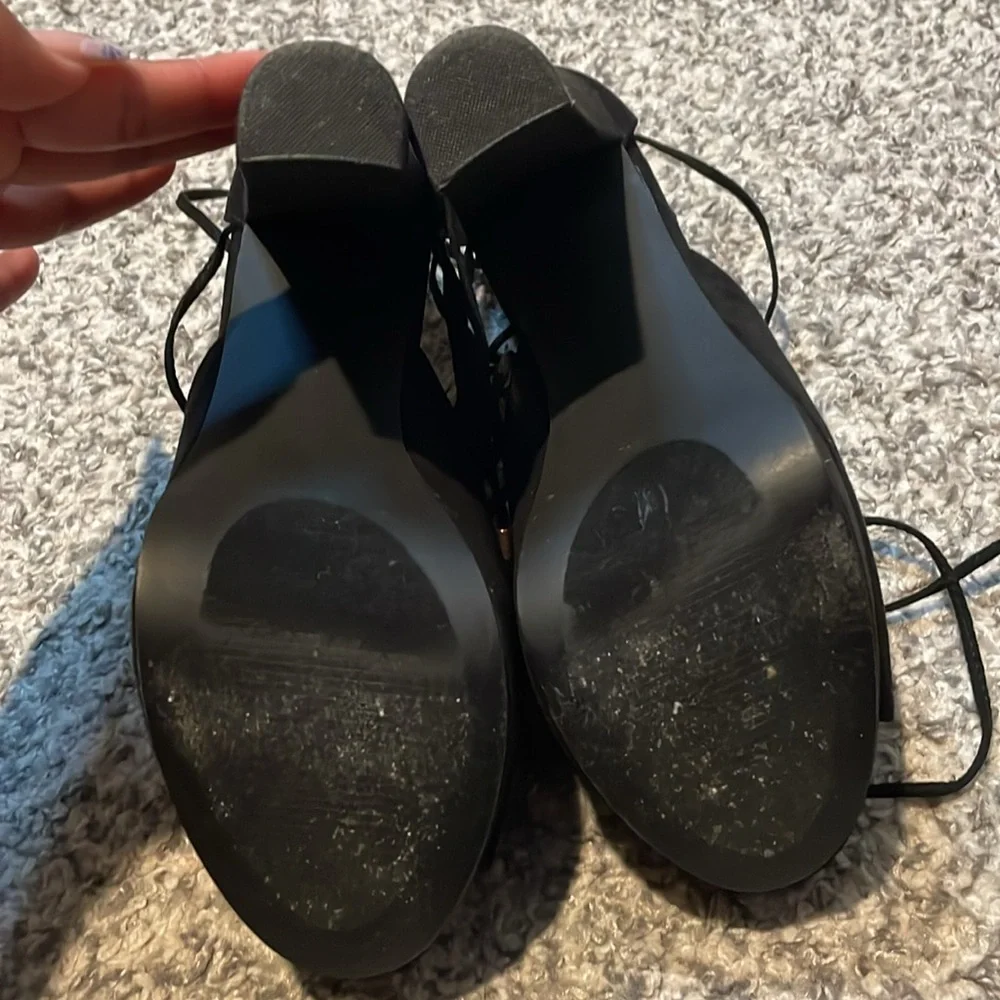 Justfab MARLENA Platform HEELED Black SANDAL Woman’s 10